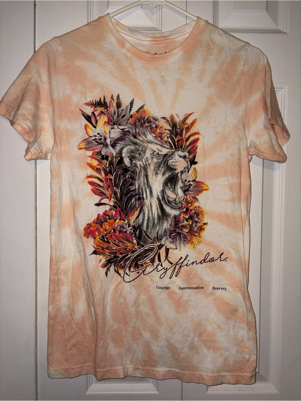 🧡 Harry Potter Gryffindor Lion Tie Dye Graphic Tee Official Wizarding World S